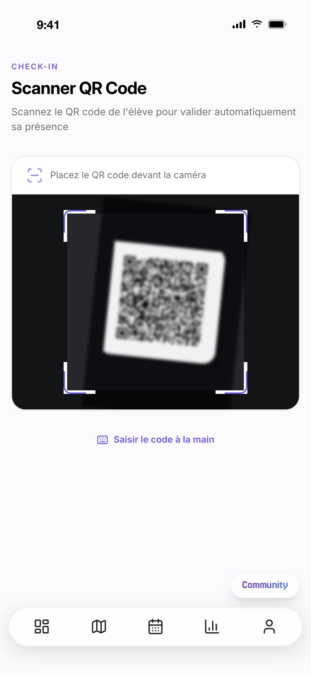 Check-in par QR code